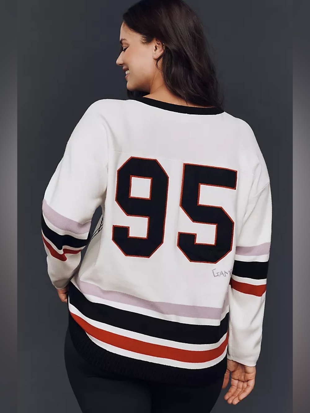 1222.ANTHROPOLOGIE Daily Practice Go Team Embroidered HenleySweater SzM NWT $178 - Picture 7 of 10